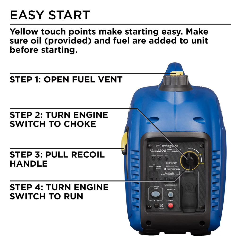 2200 Peak Watt Portable Gas Inverter Generator Q920369