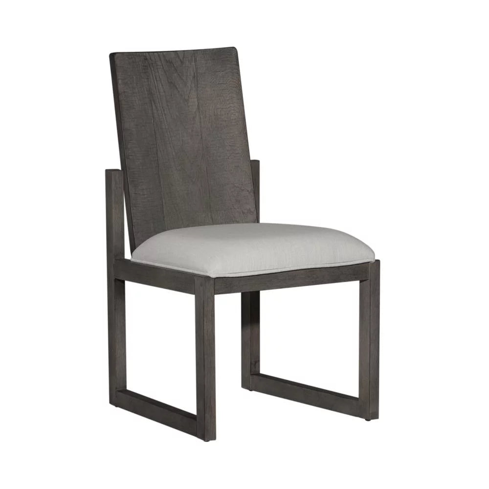 Panel Back Side Chair Set of 2 Grey R64715