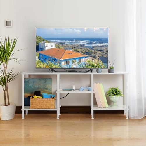 Black 50 inch TV Stand with Power Outlet and Storage O847