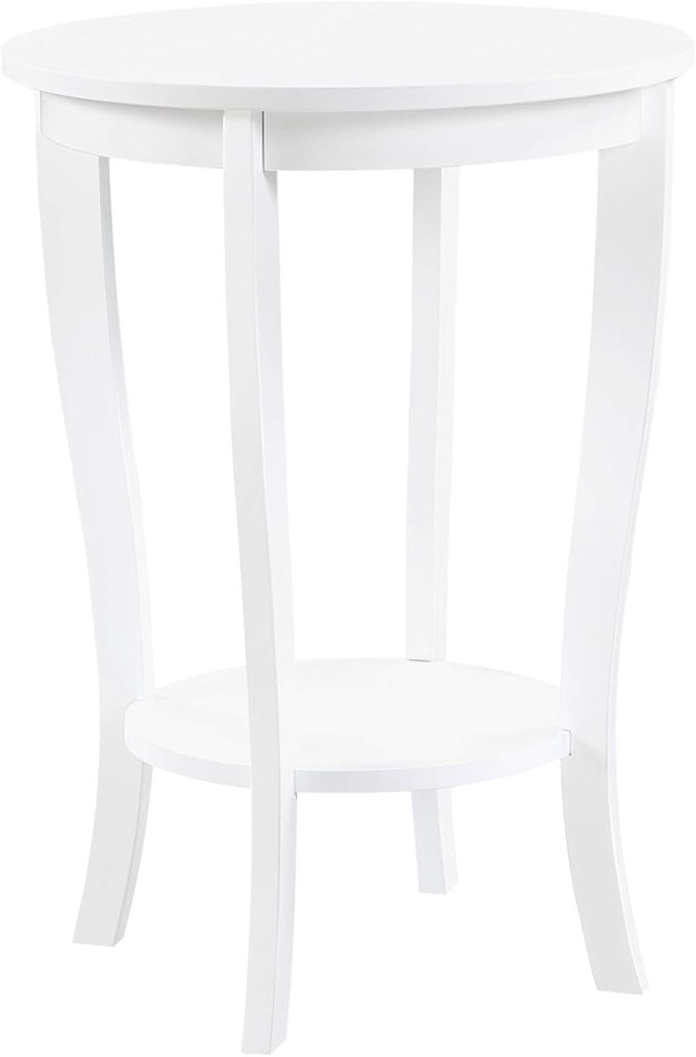 White Round End Table H4455