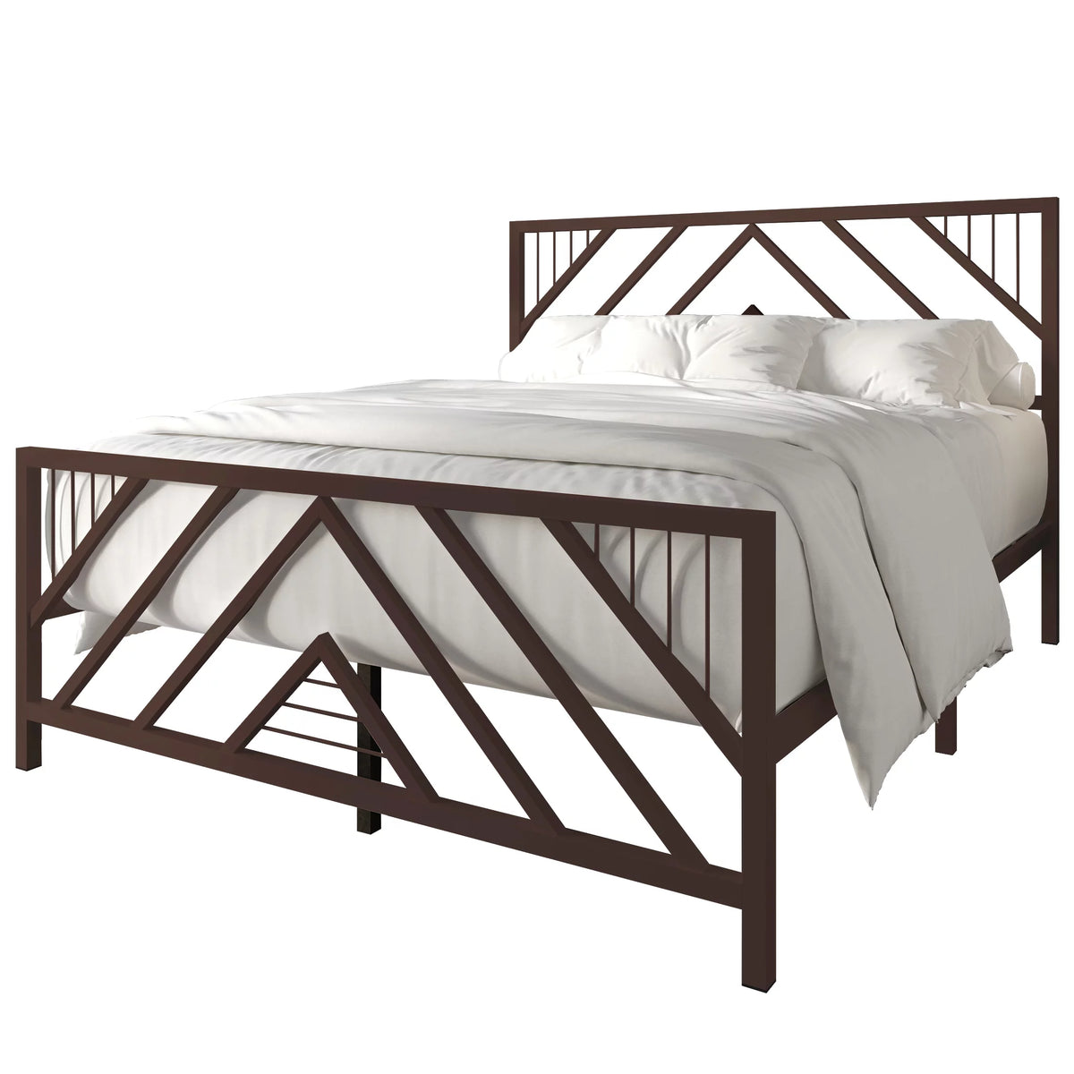 Black Full Size Metal Platform Bed L585