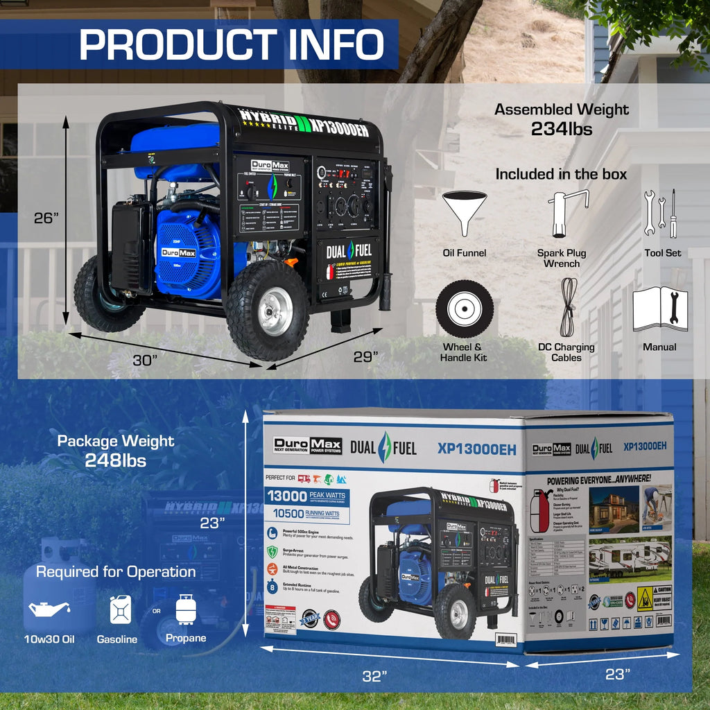 13,000-Watt Portable Gas Propane Generator U4508