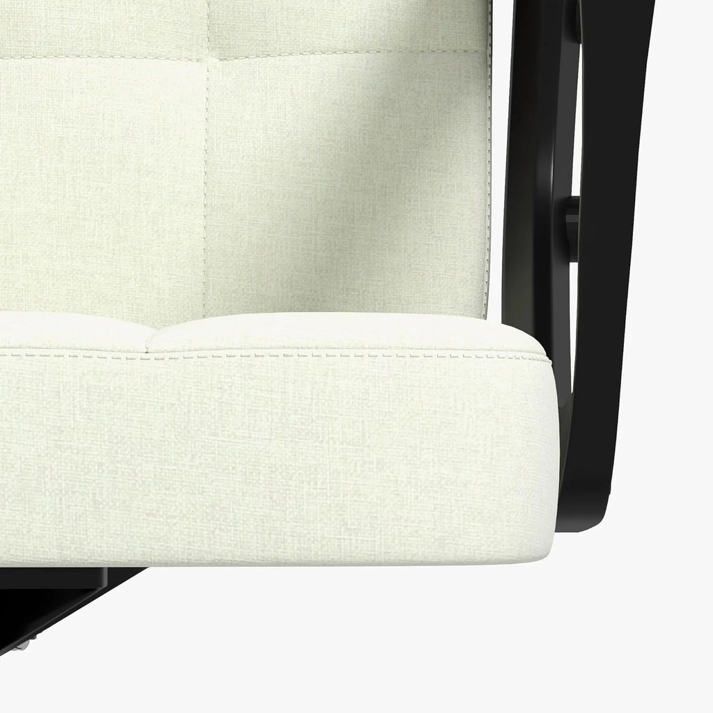 Cream White Fabric Office Chair with Arms R27969