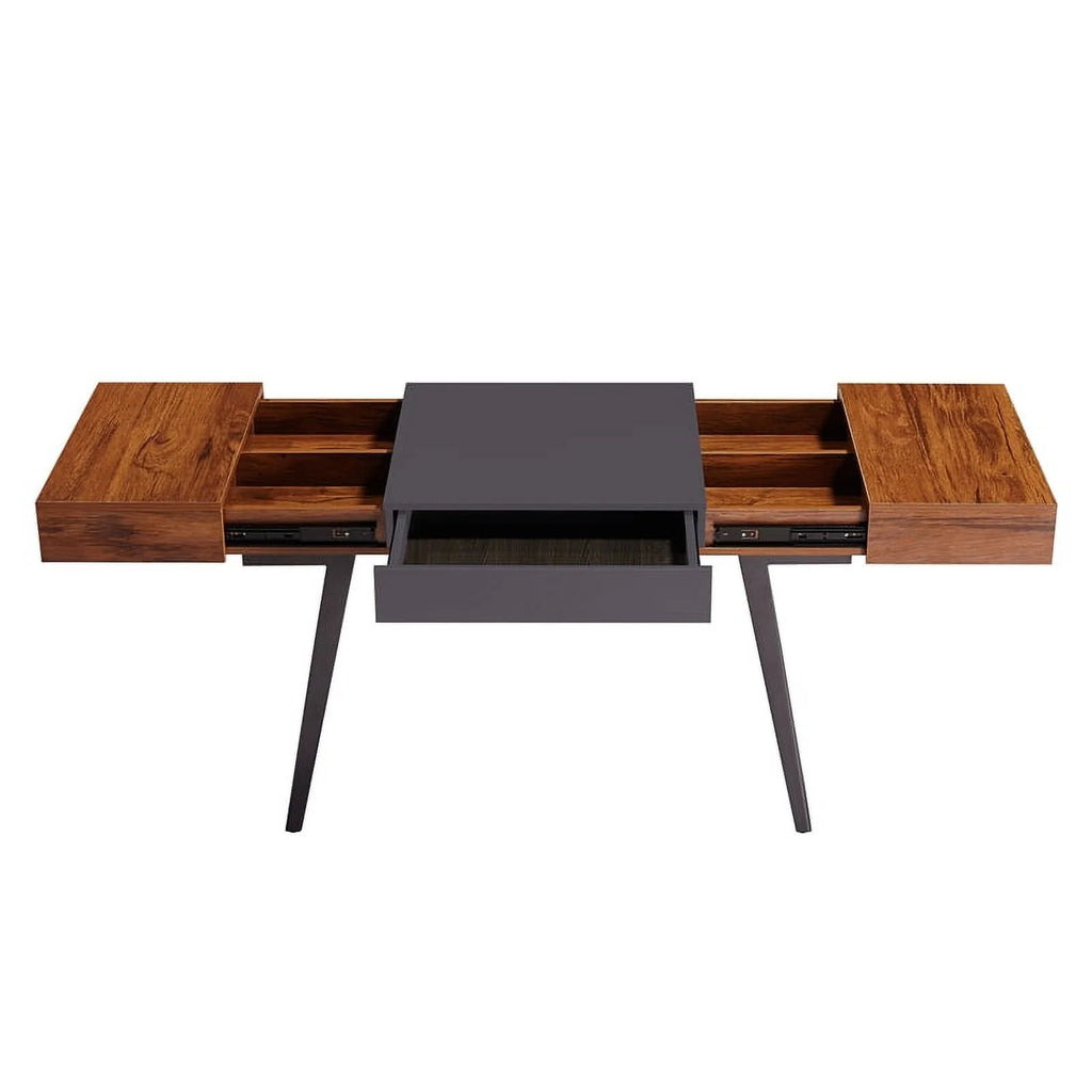 Mahogany Expandable Desk with Storage I250