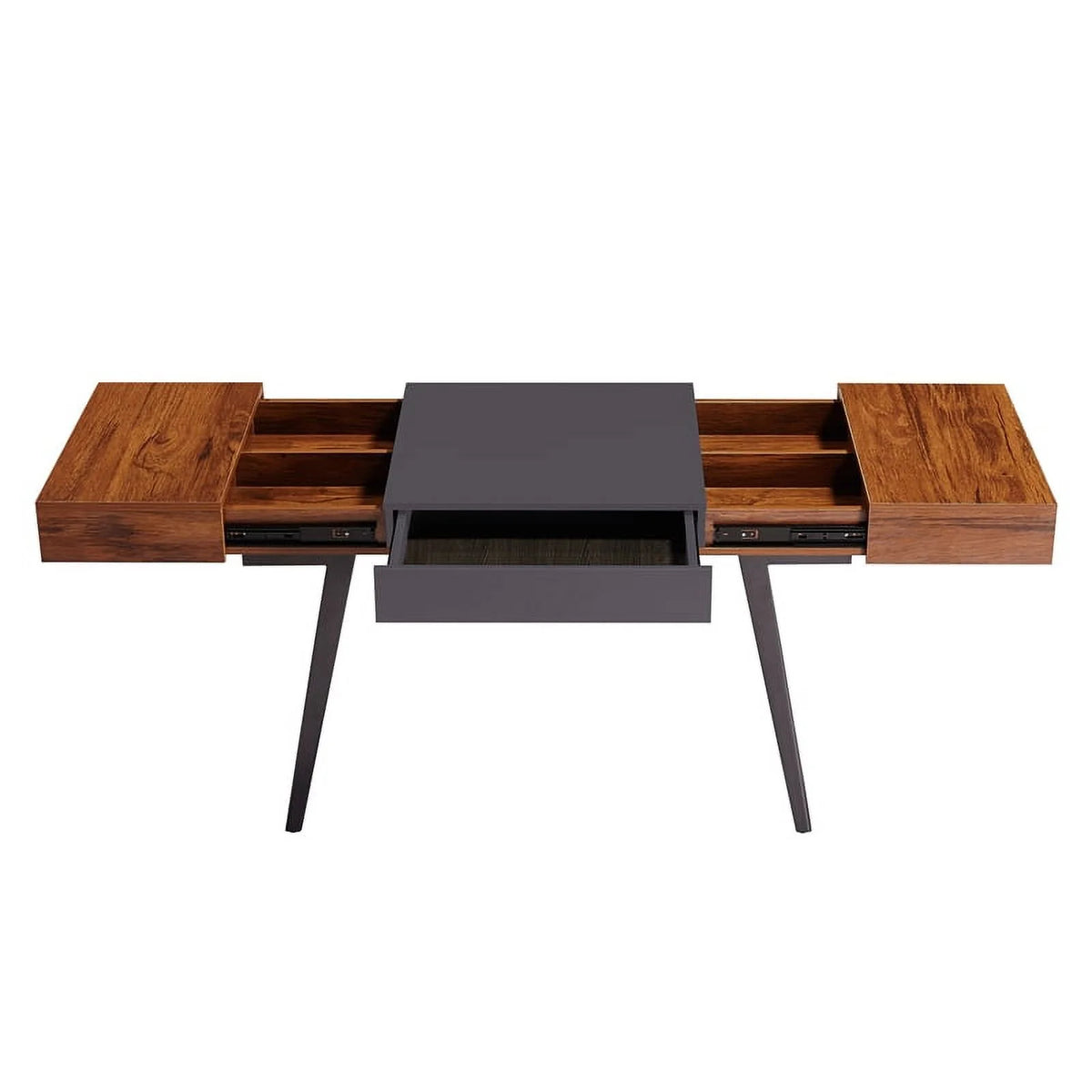 Mahogany Expandable Desk with Storage I250
