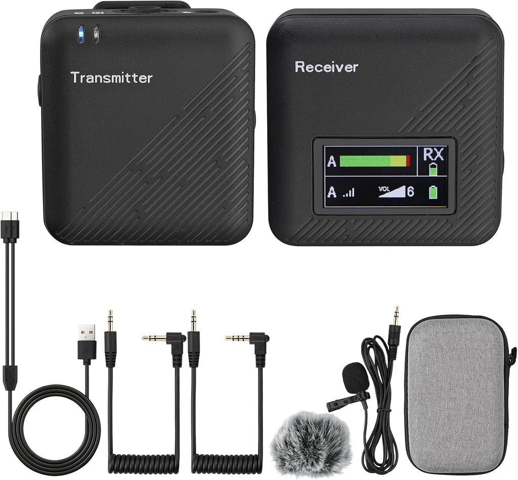 2.4GHz Wireless Lavalier Microphone System with Transmitter and Receiver O2518