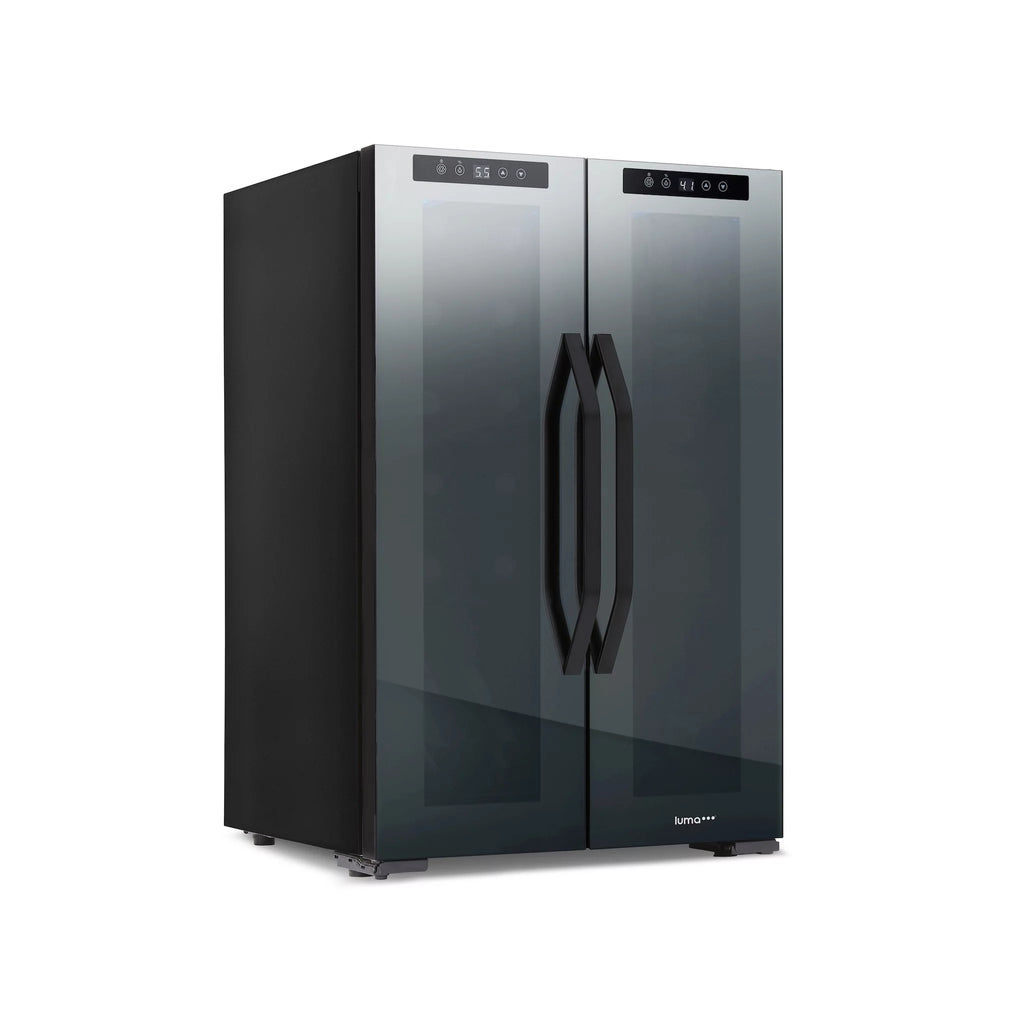 12 Bottle & 39 Can Dual Temperature Zones Wine Cooler Refrigerator Y39489