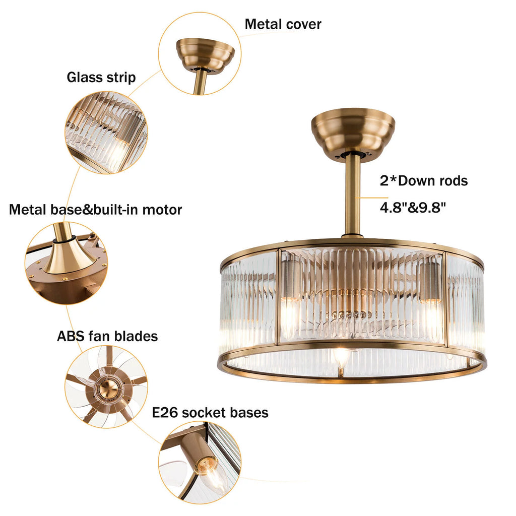 18inch Caged Ceiling Fan Light with Remote Control V512639
