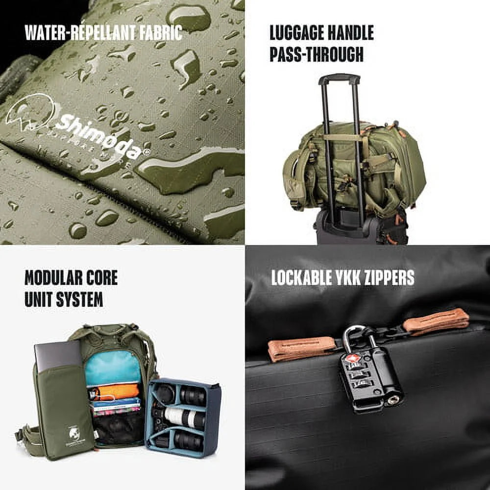 Army Green Water Resistant Camera Backpack N426315