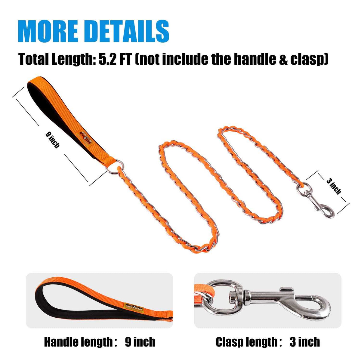 Chew Proof Metal Chain Dog Leash E3029