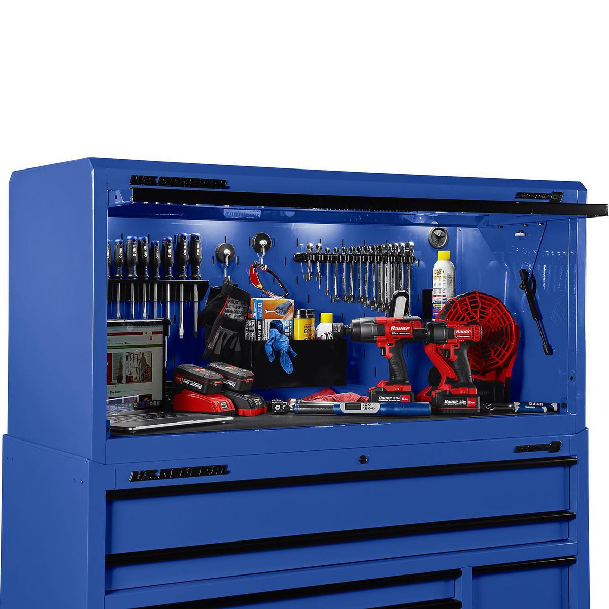 56 in. x 22 in. Blue Work Center Hutch R2802