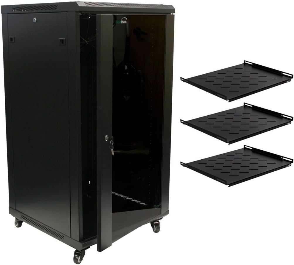 22U Wall Mount Server Cabinet with Glass Door E185059