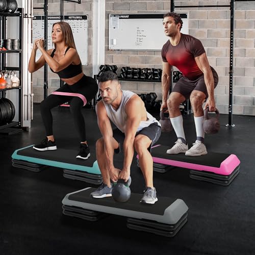 Adjustable Step Aerobic Platform with 4 Risers M1149
