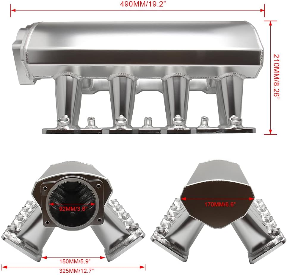 Racing Intake Manifold 92mm Throttle Body Sheet Metal Fabricated EFI C53267