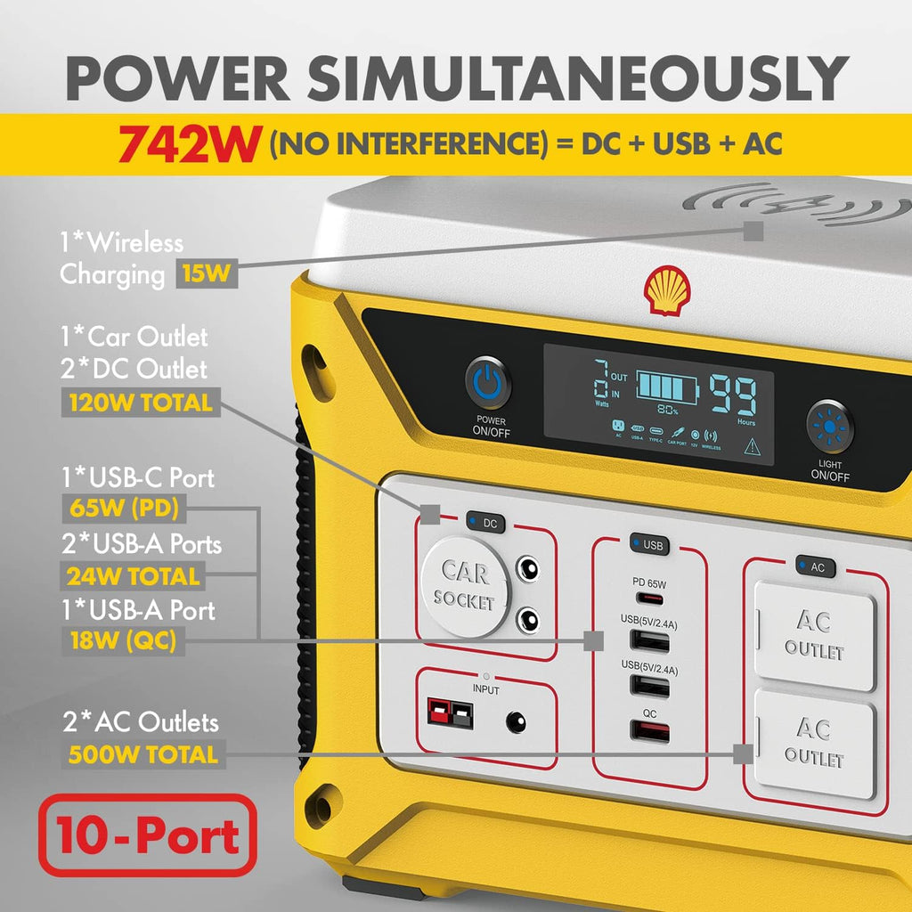 Portable Power Station 500W 583Wh Lithium Battery Solar Generator with 110V AC Outlet S262