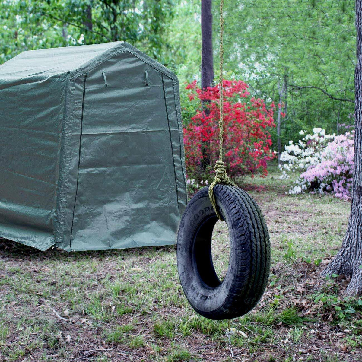 6 x 8 Feet Heavy Duty Grey Outdoor Storage Shelter N1721