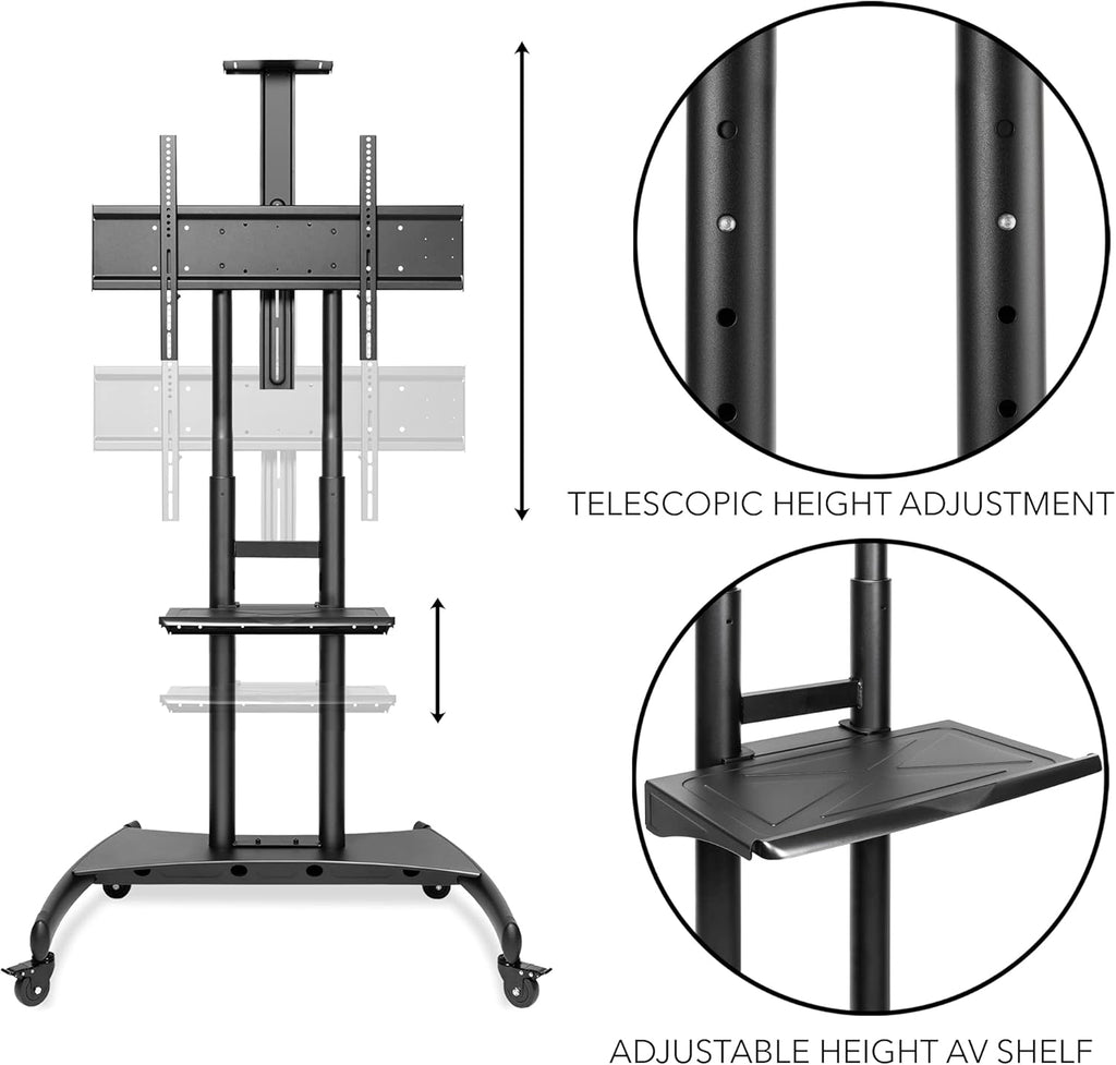 Rolling TV Stand Mobile TV Cart for 55 - 80 TV G269