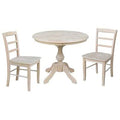 3 Piece Rubberwood Solid Wood Dining Set U911256
