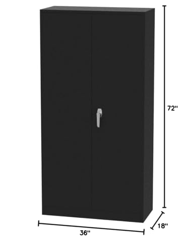 72" Metal Storage Cabinet with Lock and 4 Adjustable Shelves N4420