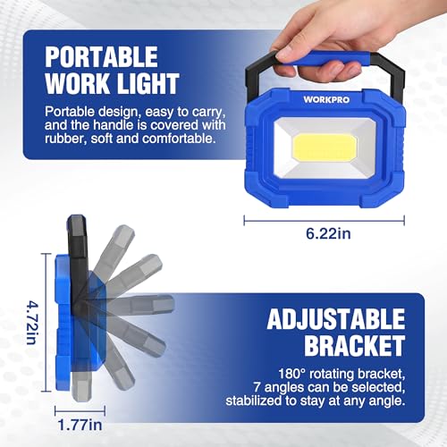 Rechargeable Magnetic LED Work Light 2000LM 2 Pack L894