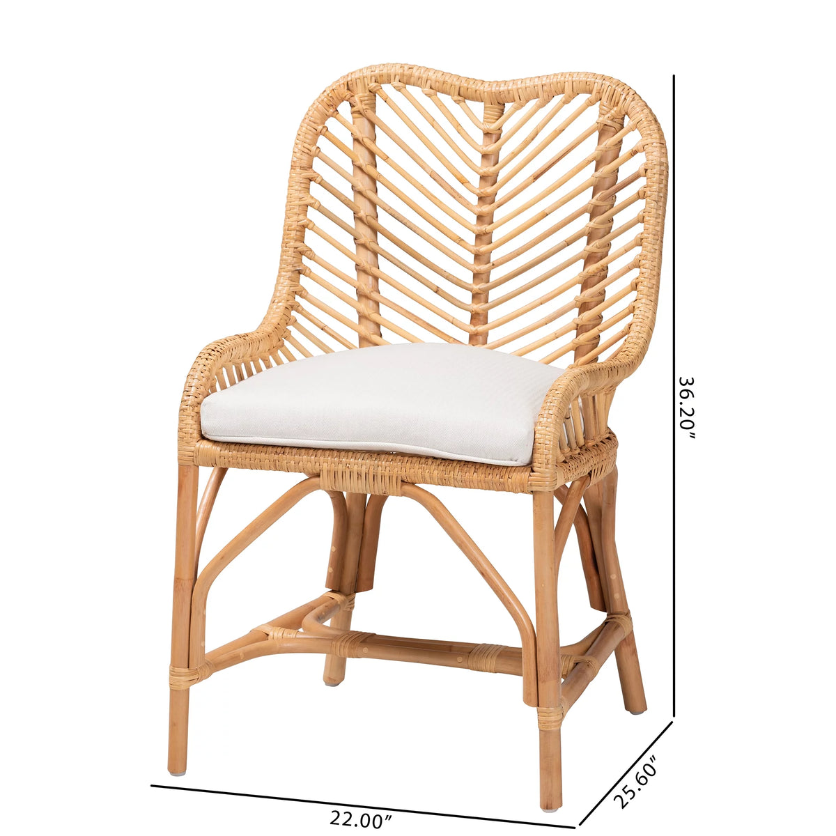 Natural Brown Rattan Dining Chair Q812926