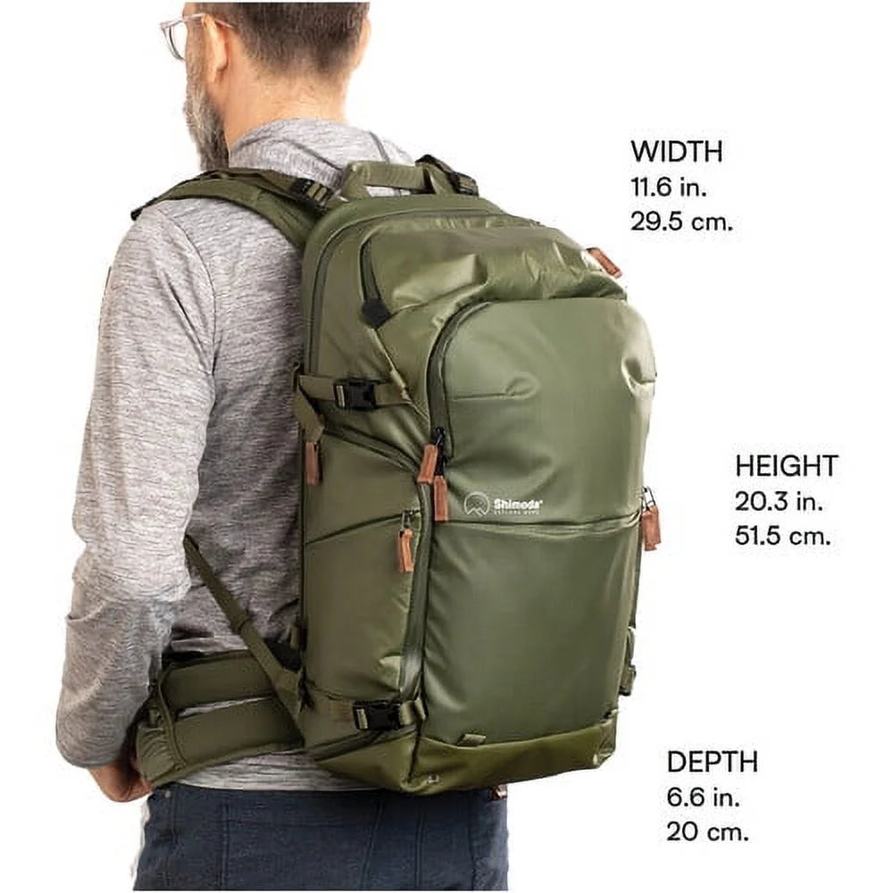 Army Green Water Resistant Camera Backpack N426315
