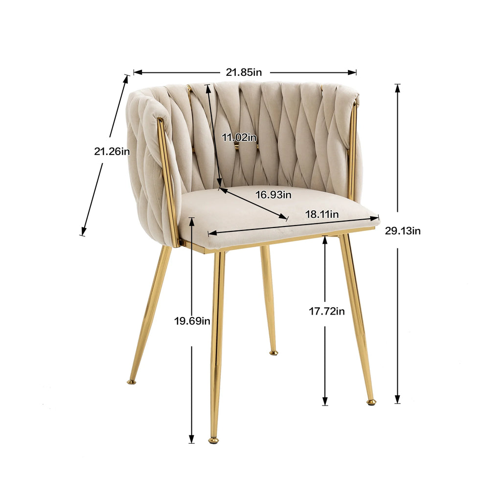Velvet Dining Chairs Set of 6 Beige J52390