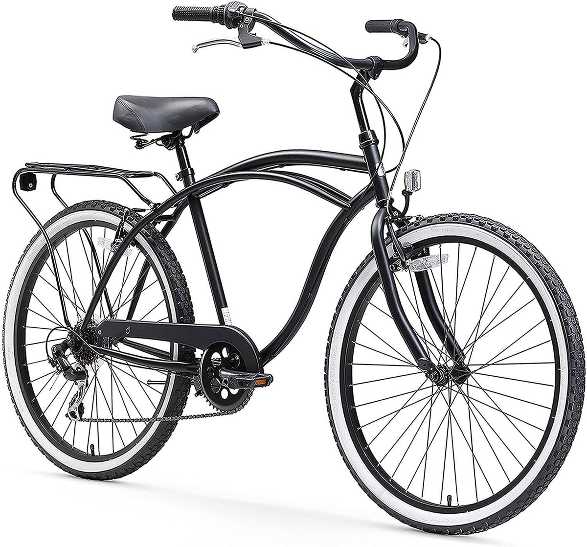 Matte Black 26" 7 Speed Cruiser Bicycle R32075
