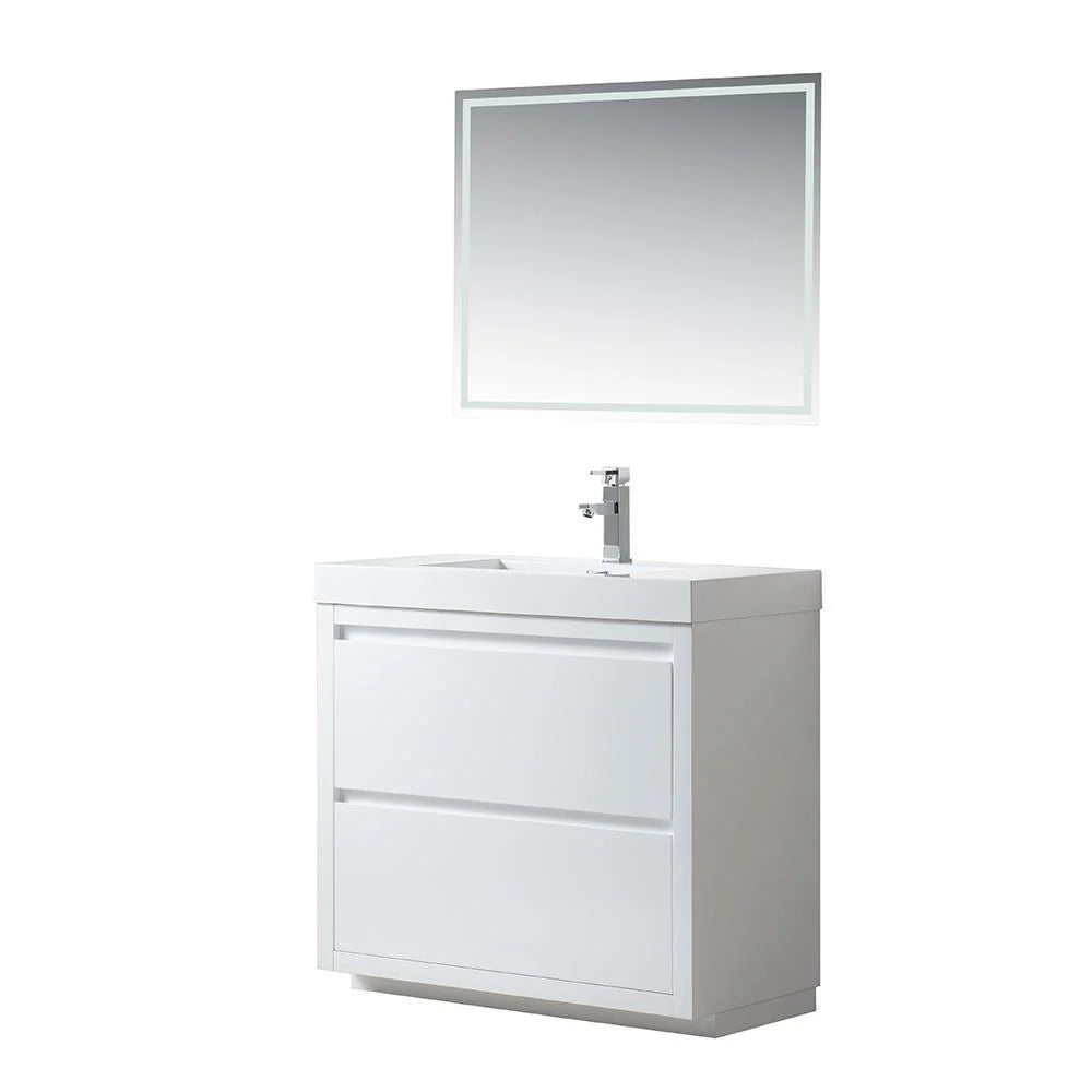 Single-Sink Bathroom Vanity With Resin Top, 36 in. K20455