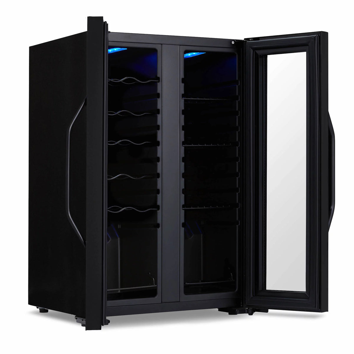 12 Bottle & 39 Can Dual Temperature Zones Wine Cooler Refrigerator Y39489