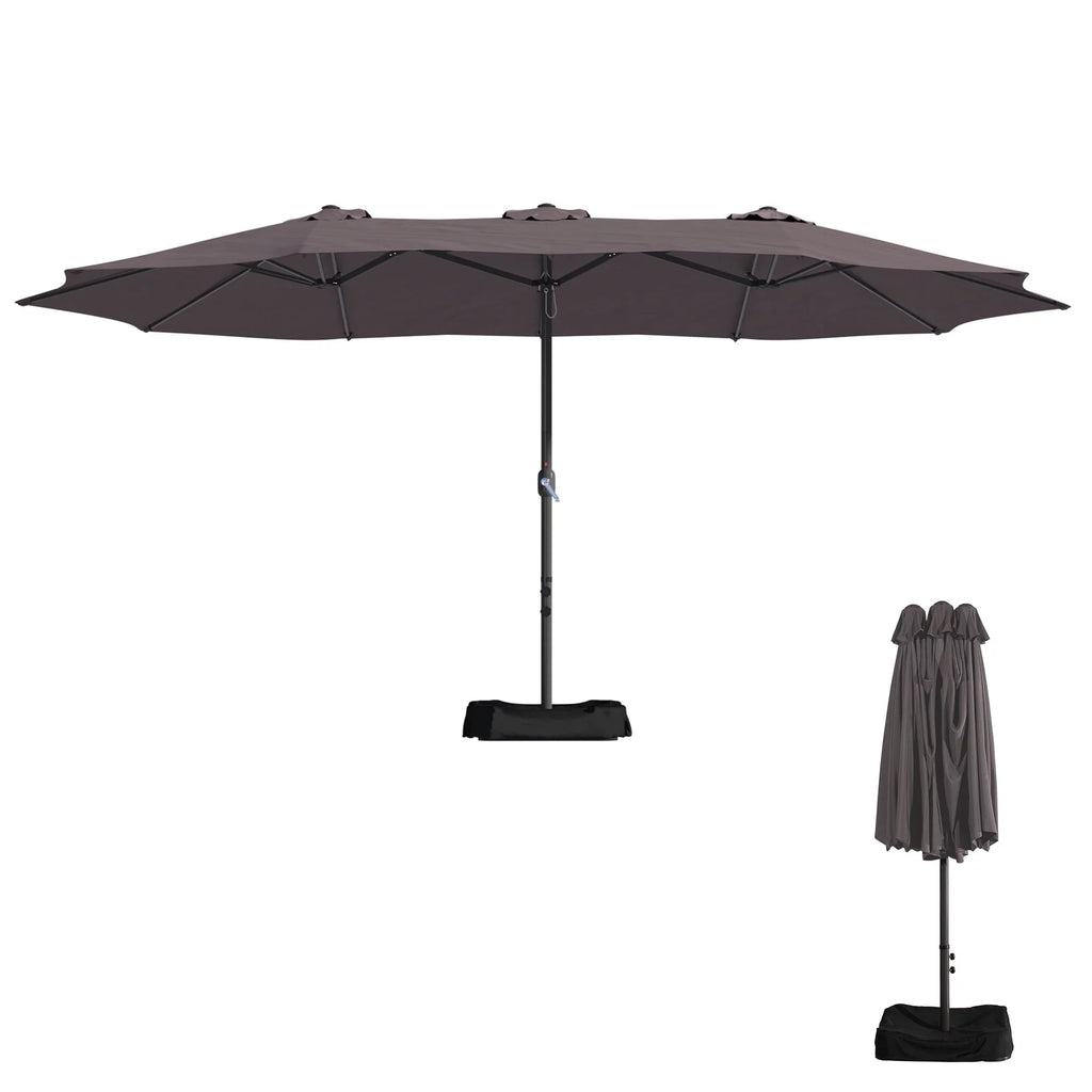 15Ft Double-Sided Patio Market Umbrella with Base N932