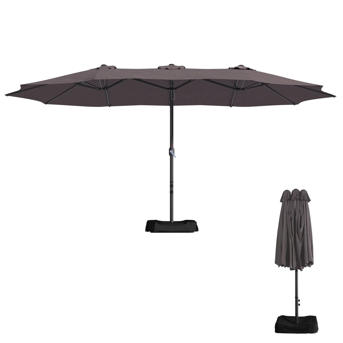15Ft Double-Sided Patio Market Umbrella with Base N932