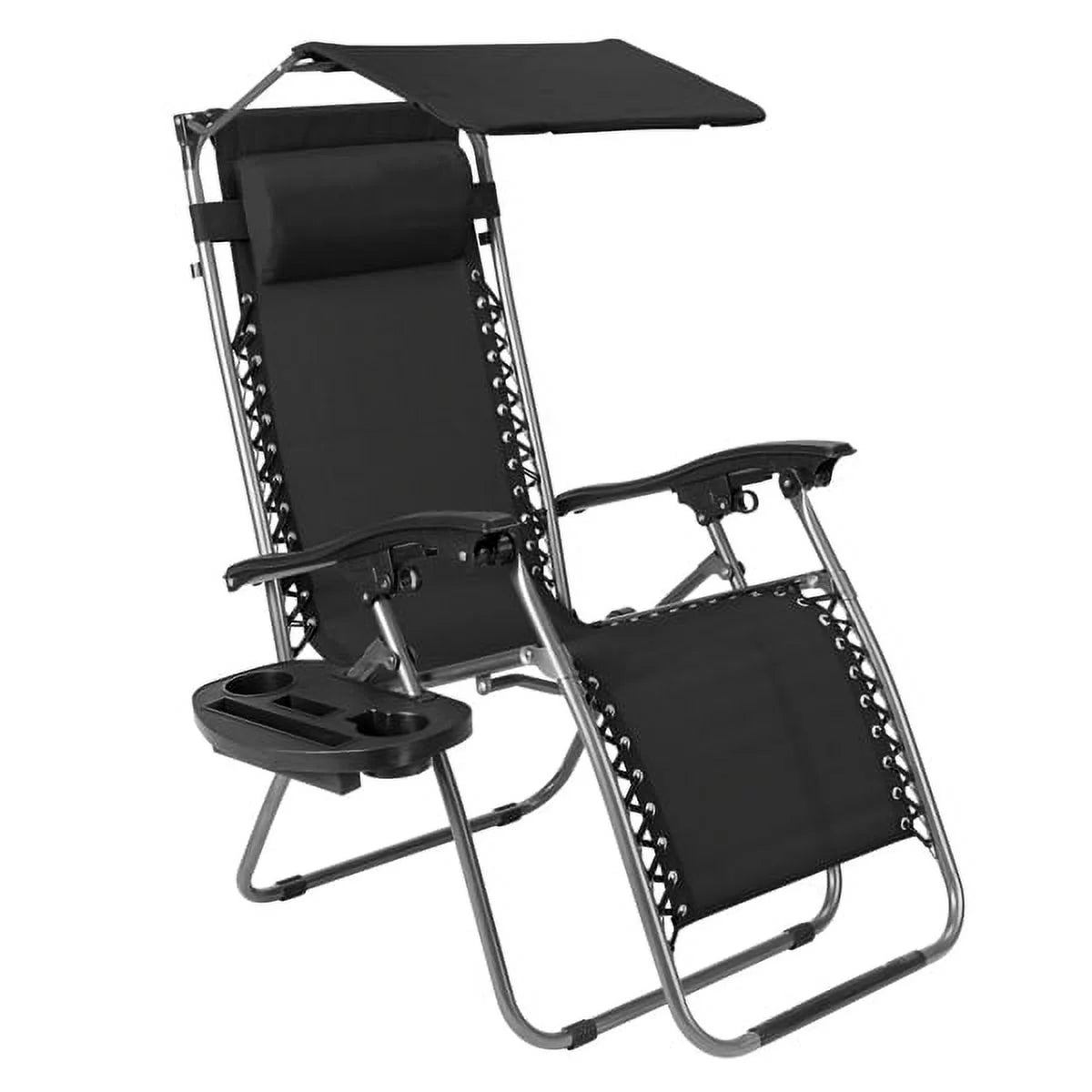 Black Zero Gravity Chair with Awning and Pillow R696904