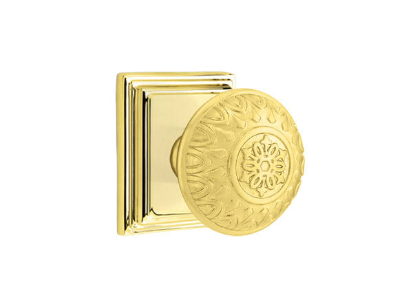 Bright Brass Knob with Rose O4001