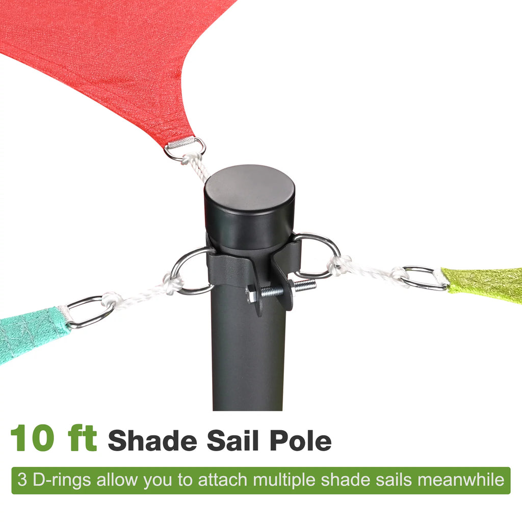 10Ft Black Shade Sail Pole Y841122