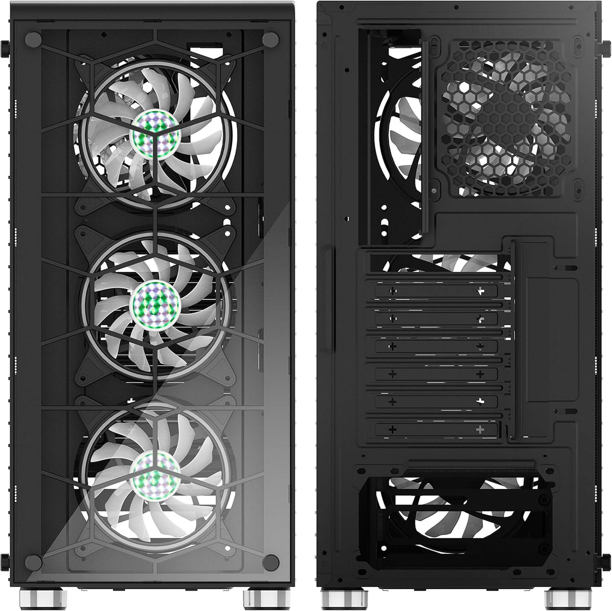ATX Mid-Tower Case with USB3.0 Tempered Glass Panels (Black) Q775421