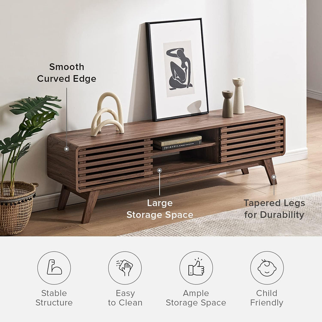 59 Scandinavian TV Stand with Slatted Door R499