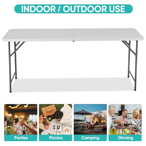 3 ft Adjustable Portable Plastic Folding Table Q242218