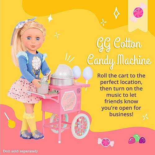 14-Inch Doll Accessories Cotton Candy Machine On Wheels B1672