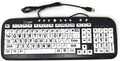 Wired USB Keyboard with Black Characters on White Keys Pack of 2 D534668