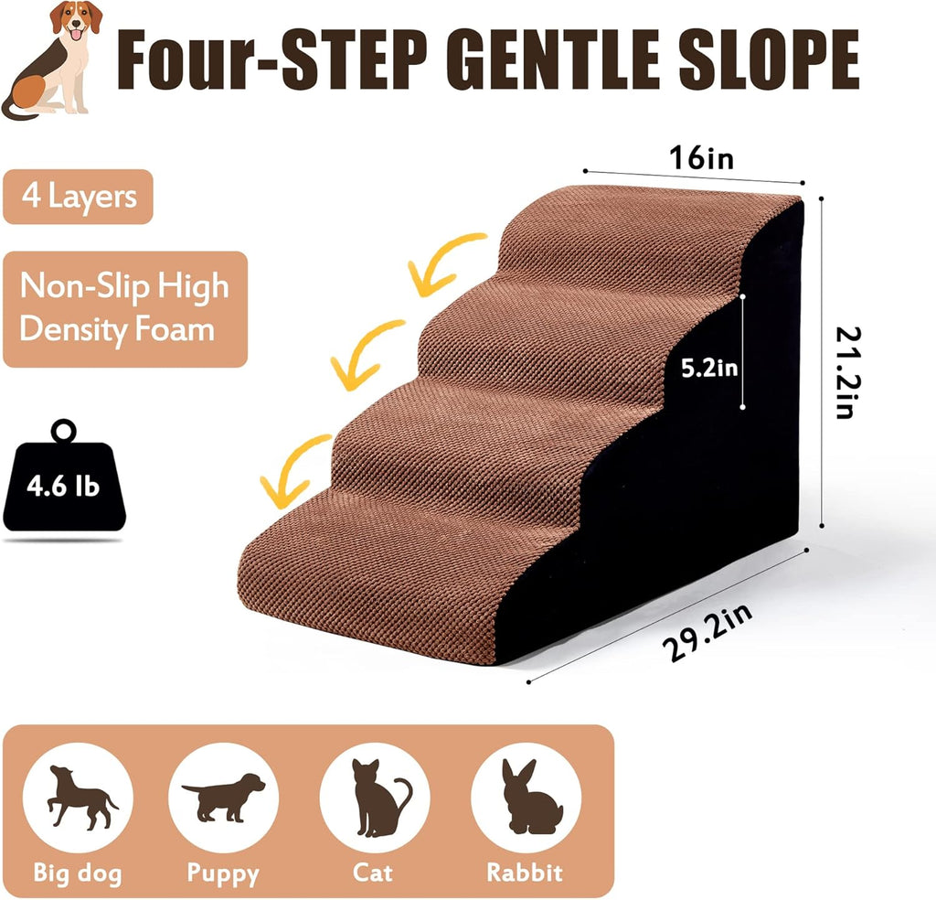4 Tiers Non-Slip Foam Dog Stairs K958871
