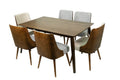 Brown 7-Piece Solid Wood Dining Table and 6 Chairs R763
