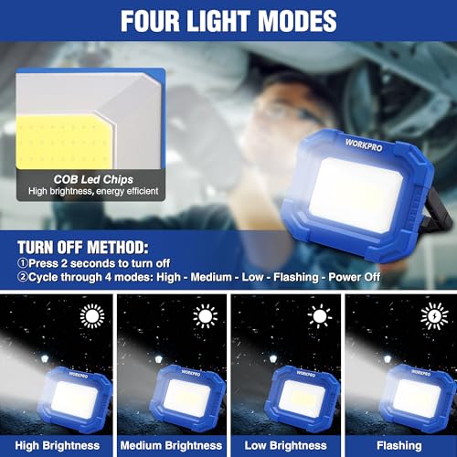 Rechargeable Magnetic LED Work Light 2000LM 2 Pack L894