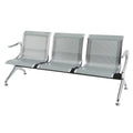 3 Seats Waiting Room Chair Bench Silver D968