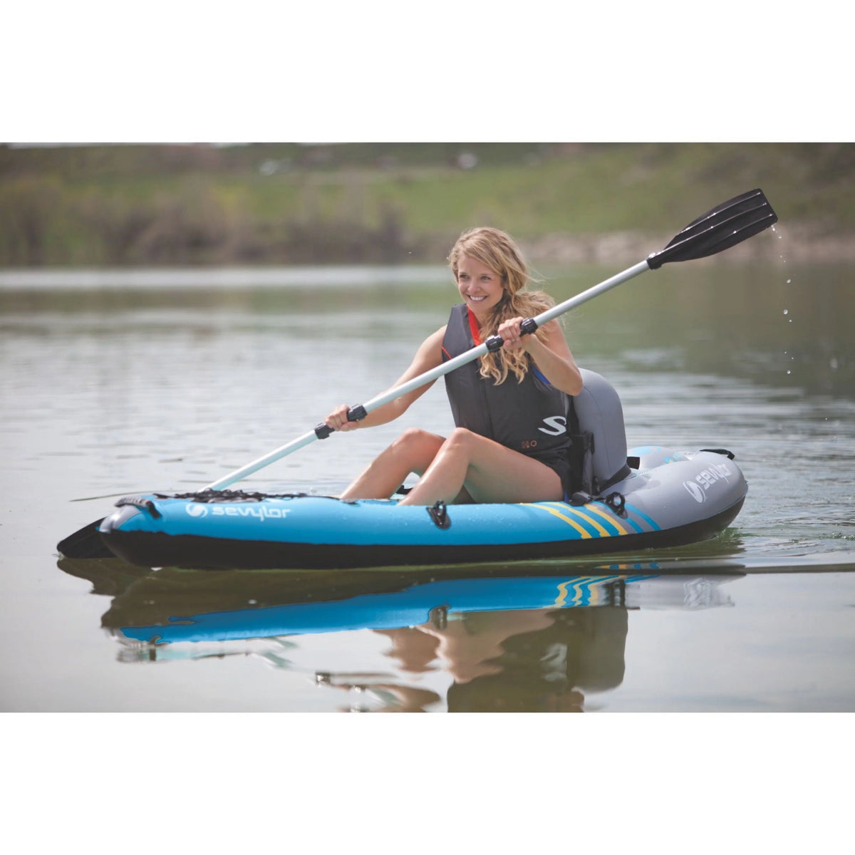 1 Person Inflatable Sit-On-Top Kayak Q384056