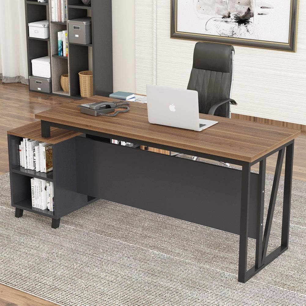 L-Shaped Desk with File Cabinet Storage M271