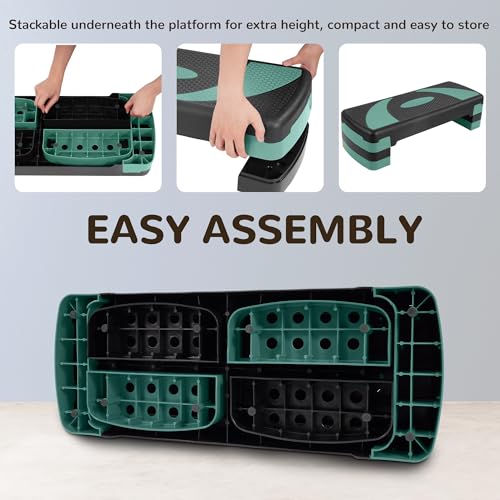 Adjustable Step Aerobic Platform with 4 Risers M1149