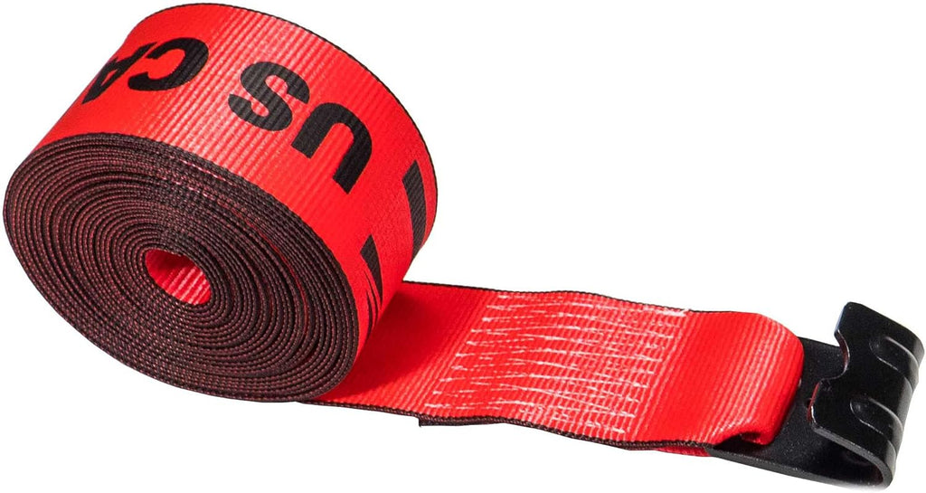 4 Inch x 30 Foot Red Winch Straps with Flat Hook 10 Pack N8974
