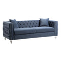 Dark Blue Button Tufted Velvet Sofa E34600