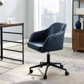 Navy Quilted Upholstered Swivel Task Chair S45499